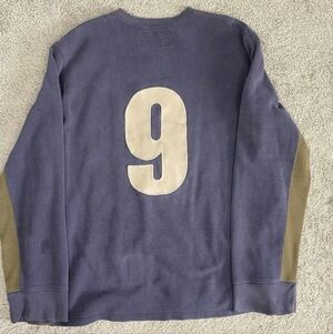 VTG Abercrombie & Fitch XL Navy Olive 90's Collegiate 100% Cotton Long Sleeve